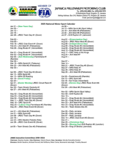 JMMC 2025 National Motor Sport Calendar